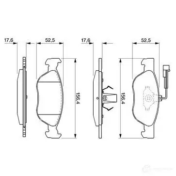 Тормозные колодки, комплект BOSCH 21927 BP268 336249 0986424510