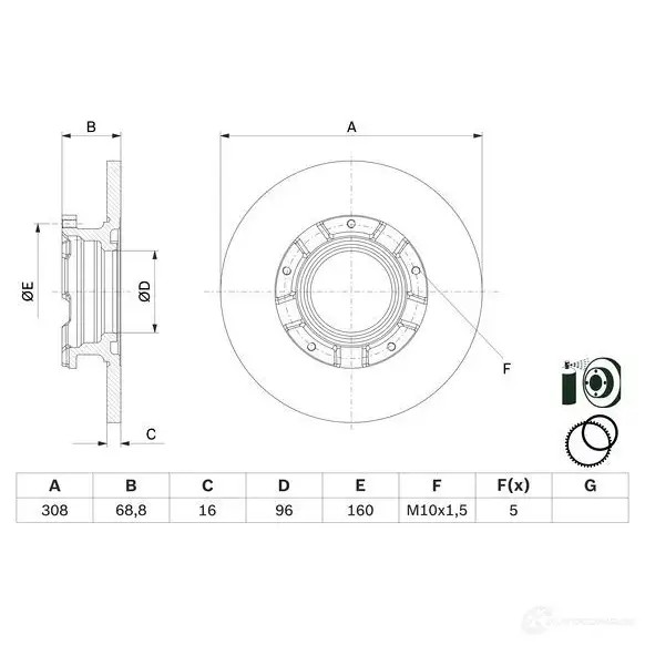 Тормозной диск BOSCH 0986479f62 LQZEG J 1437241128