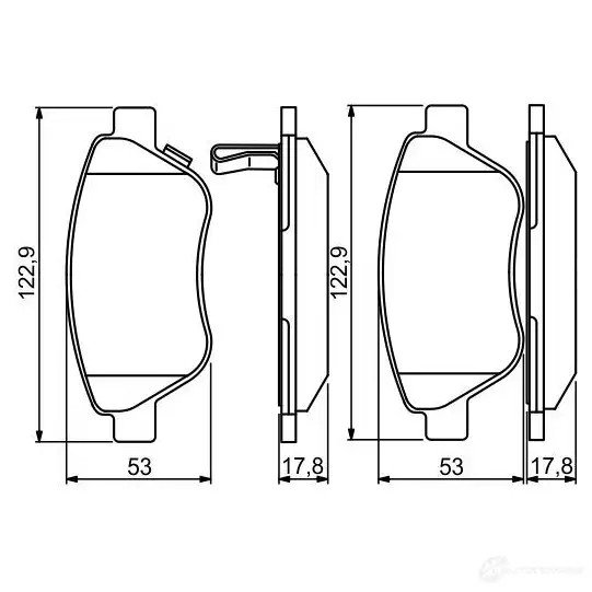 Тормозные колодки, комплект BOSCH 0986495237 BP1535 24288 342753