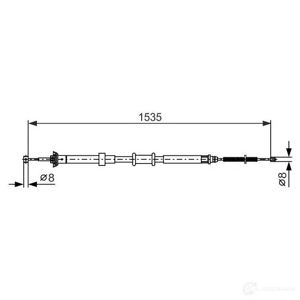 Трос ручника, стояночного тормоза BOSCH RU 5Y7 355443 4047025071154 1987482393