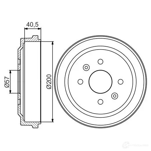 Тормозной барабан BOSCH 0986477225 DB2 96 MY5Q9A 338621