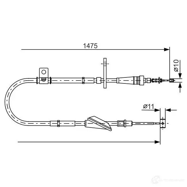Трос ручника, стояночного тормоза BOSCH 355279 OGE4QU BC1 105 1987482211