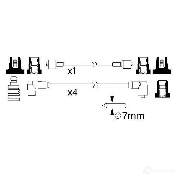 Высоковольтные провода зажигания, комплект BOSCH 0986357102 6PSLI5 1193471665 B 102