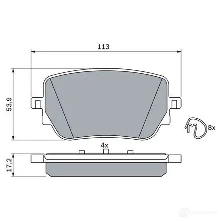 Тормозные колодки, комплект BOSCH 0986424890 1437314436 I4 AUM