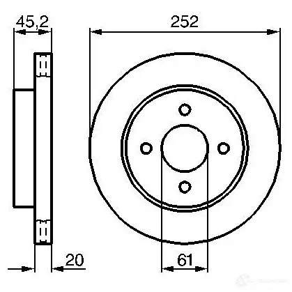 Тормозной диск BOSCH B D1104 339497 0986479238 53IVK5