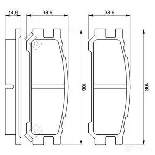 Тормозные колодки, комплект BOSCH 21703 7351D471 337795 0986461143