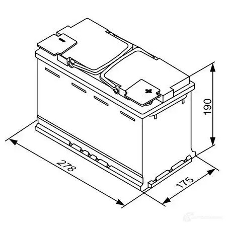 Аккумулятор 70 ач 760 а 12 в agm 278x175x190 BOSCH 12V 70AH 760A 0092S60080 304381 570 901 076