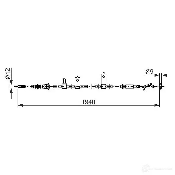 Трос ручника, стояночного тормоза BOSCH 1437241257 1987482853 8J2 3BN0