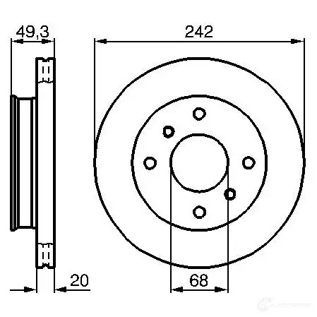 Тормозной диск BOSCH X54PWHG 338999 0986478534 BD45 7