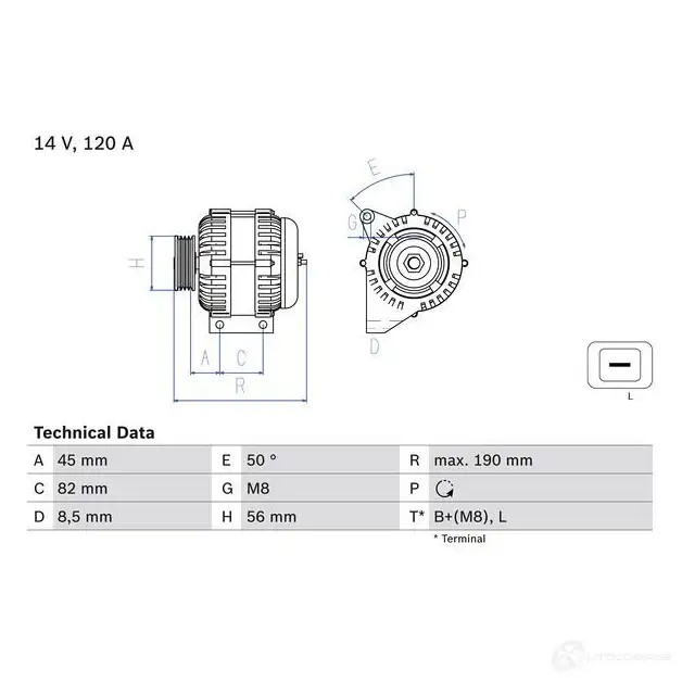 Генератор BOSCH 417 4 0986041740 LAGRUQ 332658