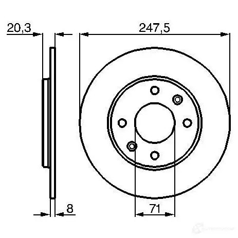 Тормозной диск BOSCH CD1116 0986478371 338878 BD 310