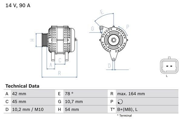 Генератор Bosch NX3V0 333458 82 81 0 986 082 810