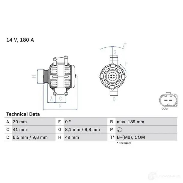 Генератор BOSCH 0986084170 QT3TMGQ 84 17 333554