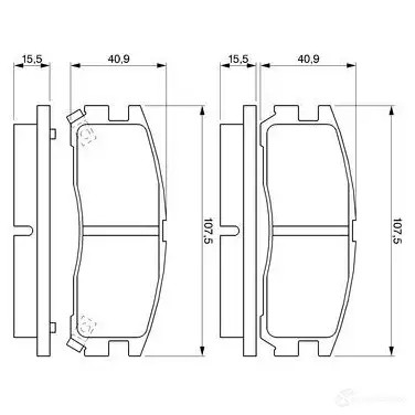 Тормозные колодки, комплект BOSCH 21 708 7272D383 337797 0986461145