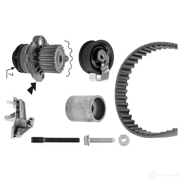 Комплект ремня грм с водяным насосом BOSCH WASSERPUMPEN-S ET XGDQKL2 357708 1987948893