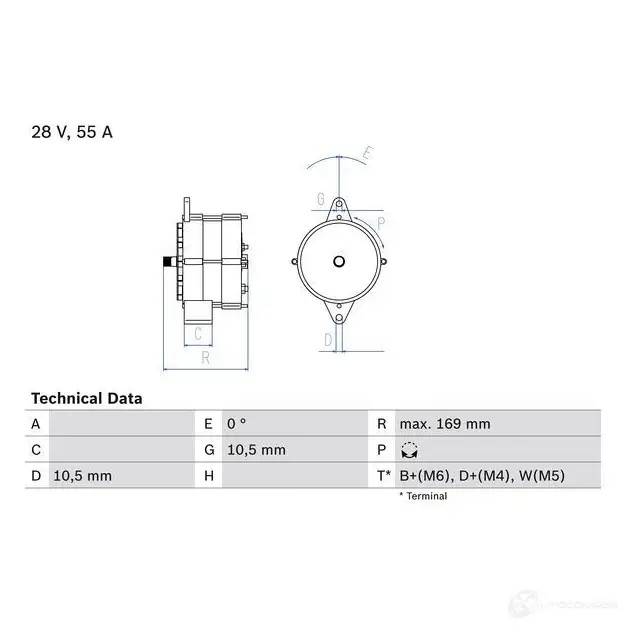 Генератор BOSCH 32 72 332056 0986032720 MPS2V