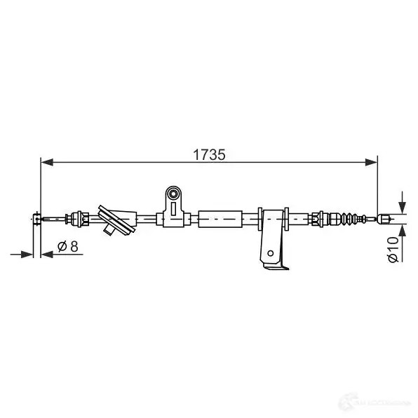 Трос ручника, стояночного тормоза BOSCH WLEGI 1987477112 353372 BC86 1