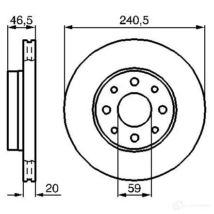 Тормозной диск BOSCH WDBJHR 0986478878 339241 BD 777