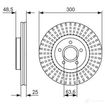 Тормозной диск BOSCH BD1050 340116 E1 90 R - 02C0074/0322 0986479956