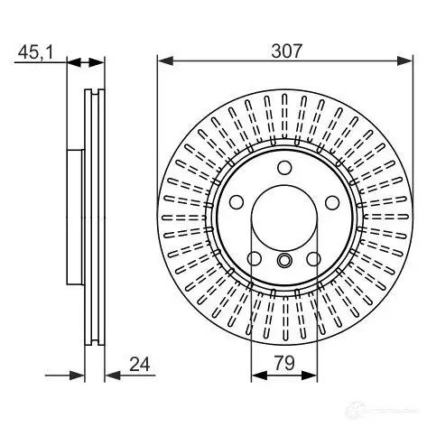 Тормозной диск BOSCH 0986479726 339932 B D1558 FAQU7