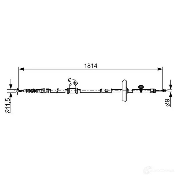 Трос ручника, стояночного тормоза BOSCH KM2UM7 355514 1987482502 BC25 02