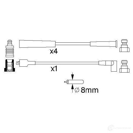 Высоковольтные провода зажигания, комплект BOSCH 0986357140 J03JOA 335796 B 140