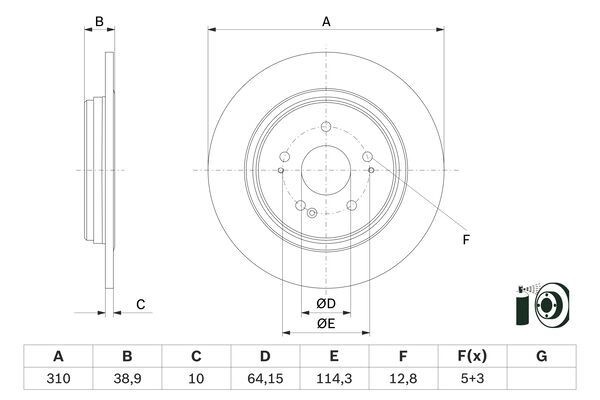 Тормозной диск BOSCH 1440044669 I VXCJ 0 986 479 G18