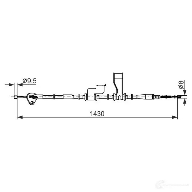 Трос ручника, стояночного тормоза BOSCH 1987482835 1437241209 Q T6N0LR