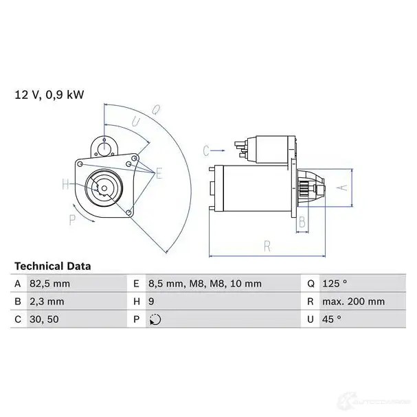 Стартер BOSCH TQCAQ 331487 19 31 0986019311