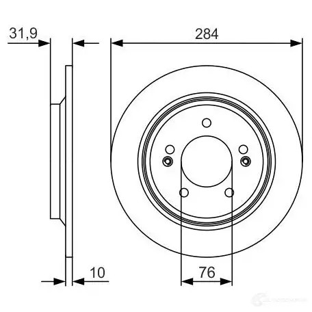 Тормозной диск BOSCH 0986479v09 340648 E1 90 R - 02C0100/0573 BD2235
