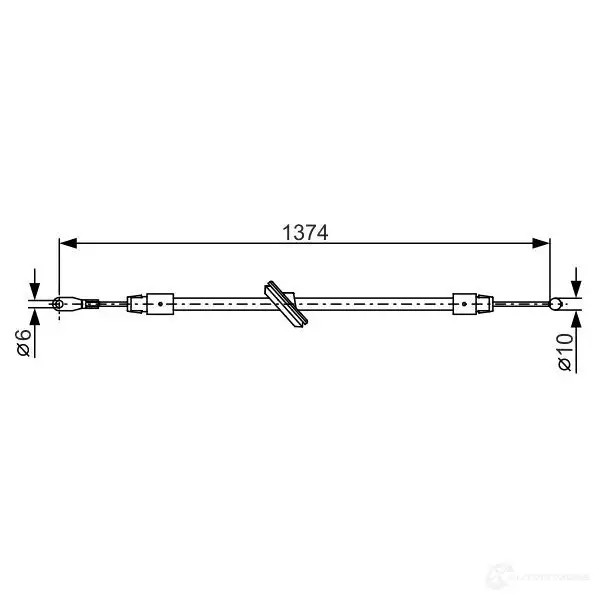 Трос ручника, стояночного тормоза BOSCH 355370 1987482312 BC11 96 0FOB09