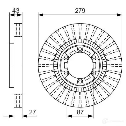 Тормозной диск BOSCH 340578 0986479u06 BD2234 E11 90R-02C01123/27466