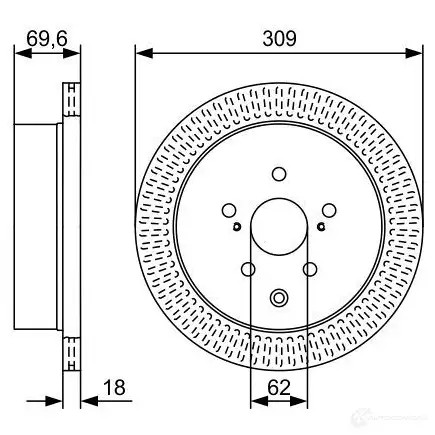 Тормозной диск BOSCH 4TQO7Z 340539 B D1856 0986479t57