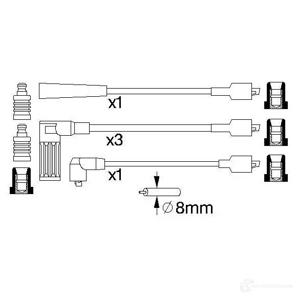 Высоковольтные провода зажигания, комплект BOSCH 0986356712 335507 DD465 B 712