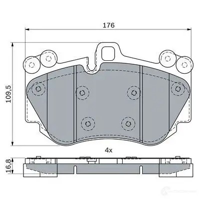 Тормозные колодки, комплект BOSCH 0986424073 HA51 R2 1437243483