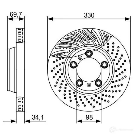 Тормозной диск BOSCH 339801 FSFYIK6 0986479580 B D1423