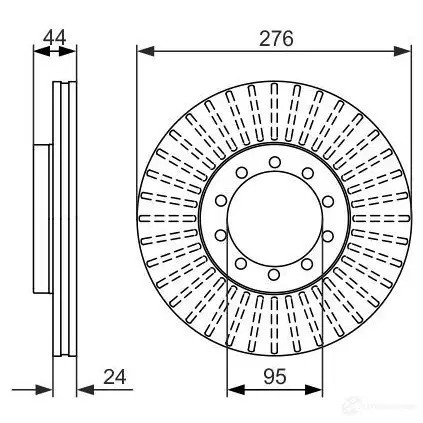 Тормозной диск BOSCH 378VTK BD145 1 0986479608 339826