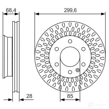 Тормозной диск BOSCH 0986479r78 E1 90R-02C0339/0740 BD1988 340386