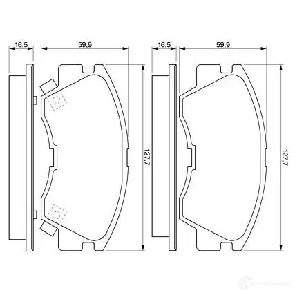 Тормозные колодки, комплект BOSCH 90R-01513/037 0986460978 337747 21 373