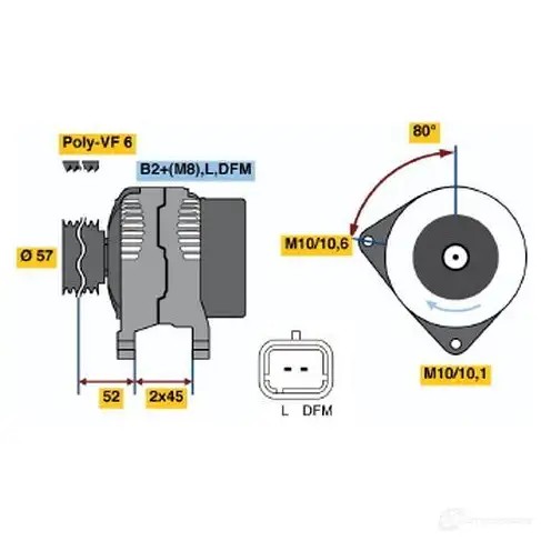 Генератор BOSCH SY24JSX H8P (>) 14V 115/183A 0121715101 305011
