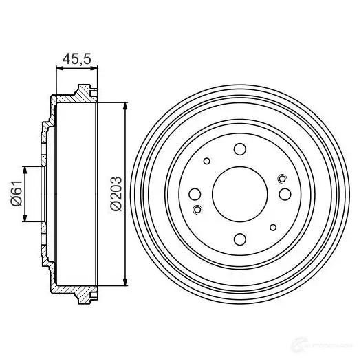 Тормозной барабан BOSCH 0986477166 DB 237 BQEKXN8 338562