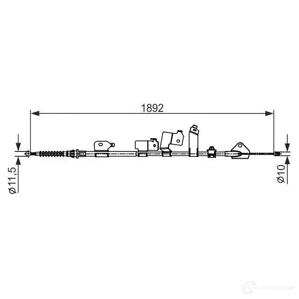 Трос ручника, стояночного тормоза BOSCH BC 2439 GFB18RU 1987482439 355475