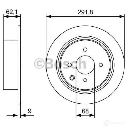 Тормозной диск BOSCH BD2439 E1 90 R - 02C0357/0157 0986479d18 340294