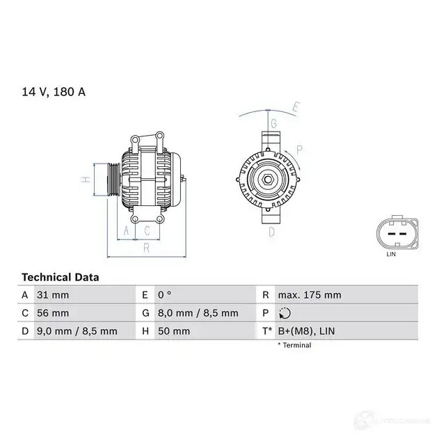 Генератор BOSCH 484 5 0986048450 333121 W20DL4R