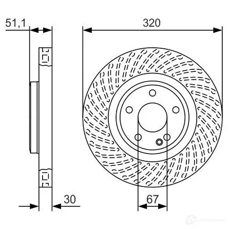 Тормозной диск BOSCH 340199 BD 2130 0986479a59 I43Z55