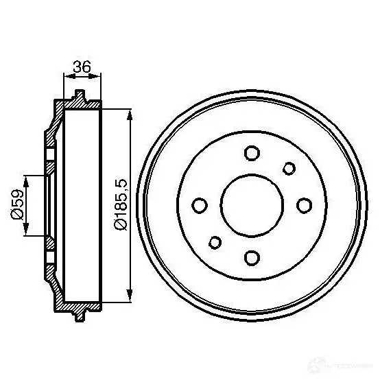 Тормозной барабан BOSCH 0986477055 338481 714S9 D B130