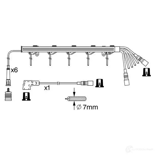 Высоковольтные провода зажигания, комплект BOSCH B 382 335488 0LQO3 0986356382