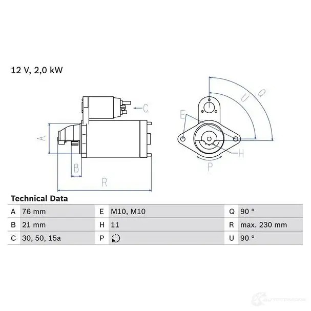 Стартер BOSCH 228 8 148M5TS 0986022880 331702
