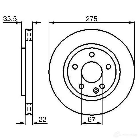 Тормозной диск BOSCH 0986478474 338950 Z0TMLGO B D403