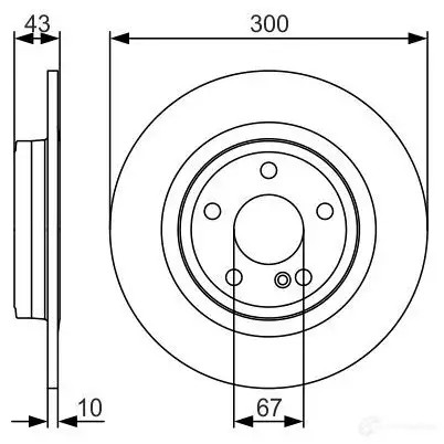 Тормозной диск BOSCH 340182 E1 90 R - 02C0100/0501 BD1725 0986479a38